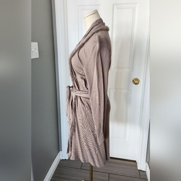 Kapalua long Cardigan with rabbit fur trim - Size 8/10 - Picture 11 of 13